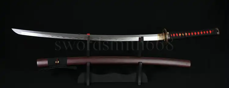 Топ японский самурайский меч волка катана полностью закаленная глина дамасский
