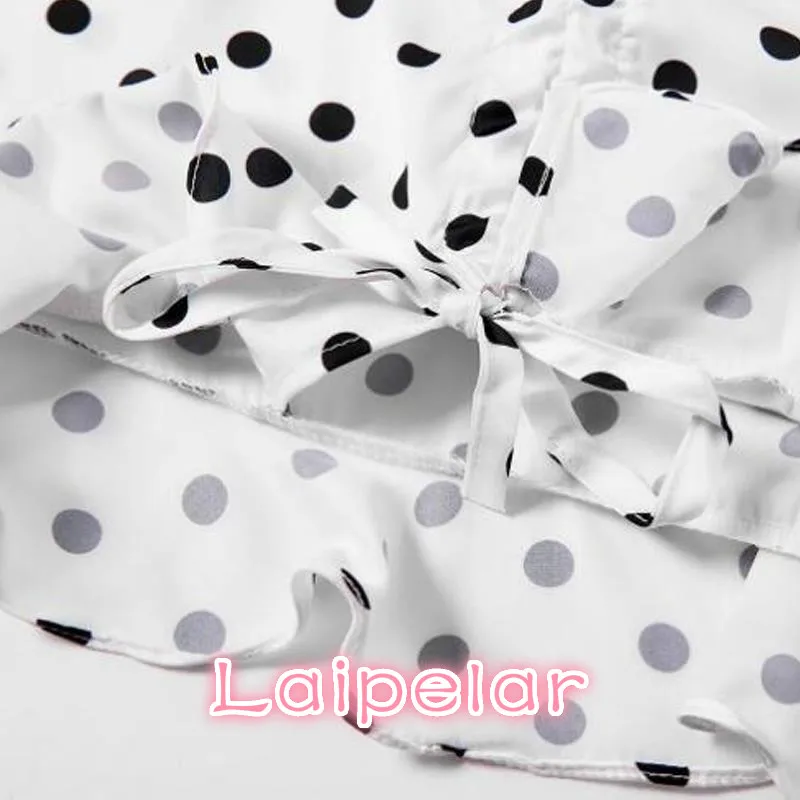 

Womens tops and blouses casual top blusas mujer de moda ruffle short sleeve blouse v-neck black white top clothes Laipelar