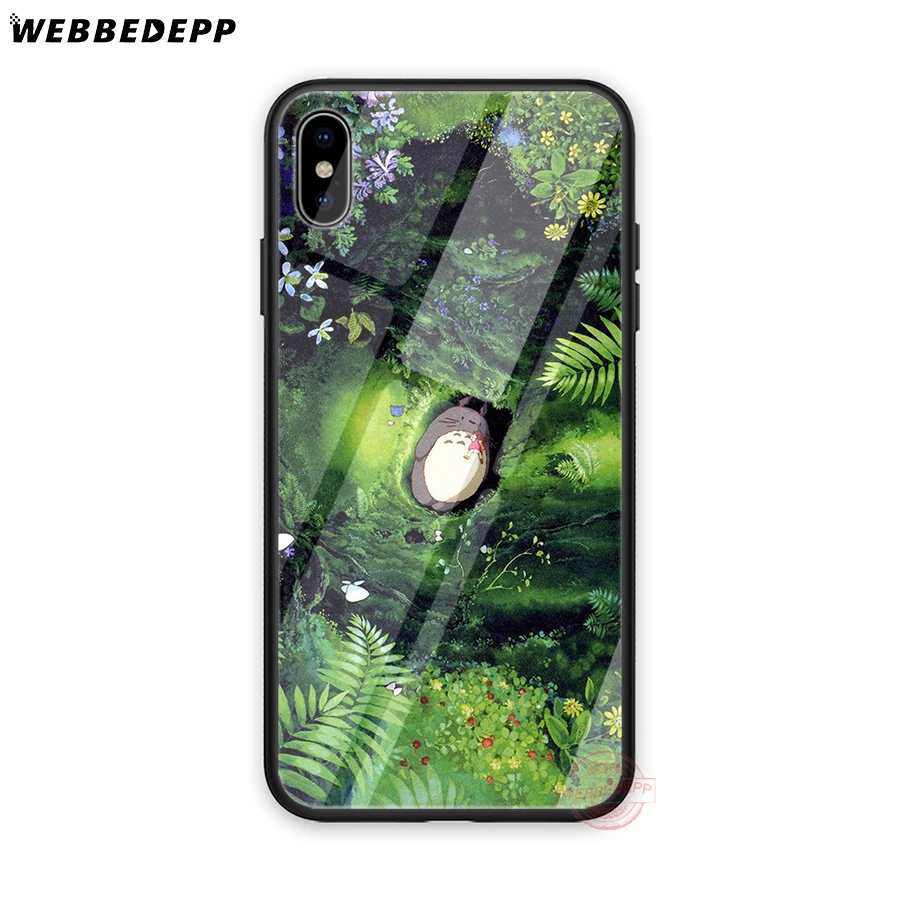 WEBBEDEPP Hayao Miyazaki Film Tempered Glass Phone Case for Apple iPhone XS Max XR X 8 7 6S Plus 5S SE Cover | Мобильные телефоны и