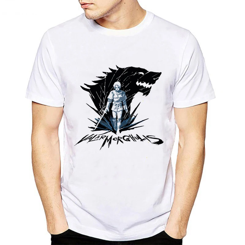 Футболка мужская новая летняя Игра престолов Cool The North member Blood Wolf Мужская футболка