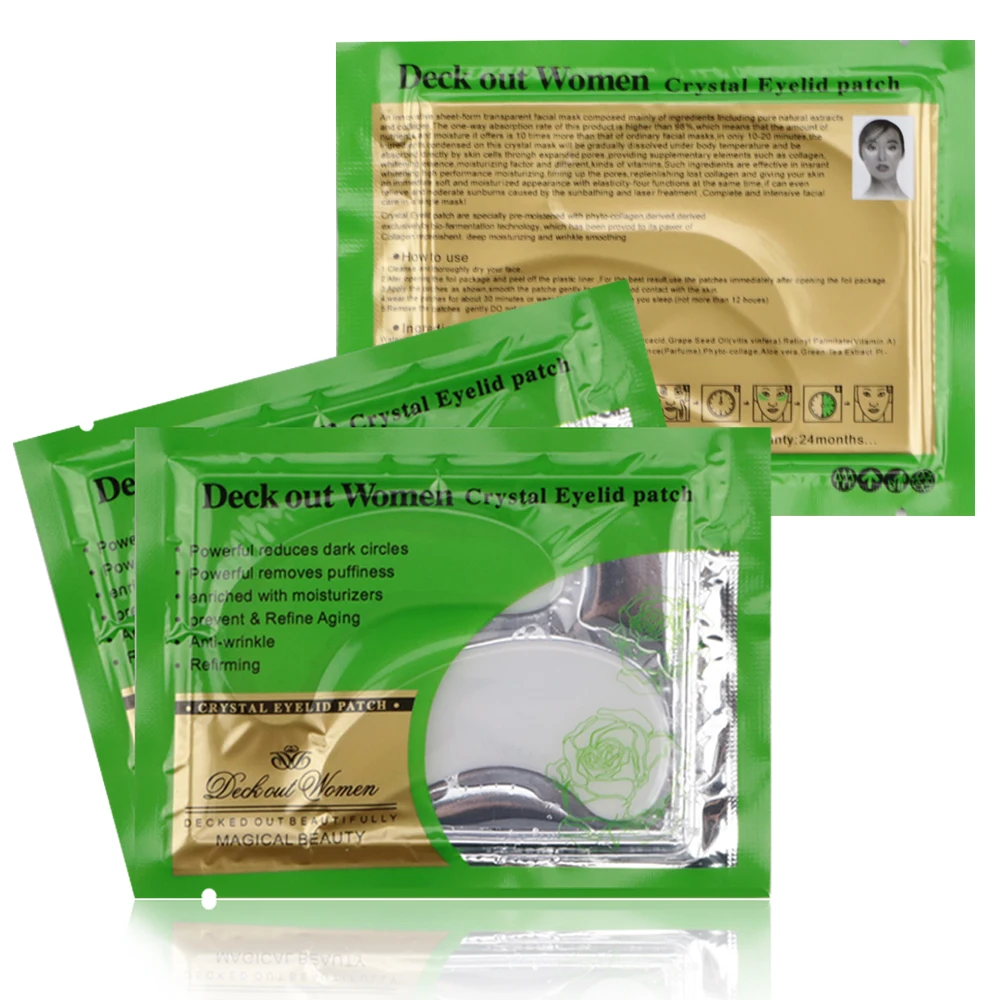 20 шт./лот против морщин кристалл коллагеновая маска для глаз удалить черный уход