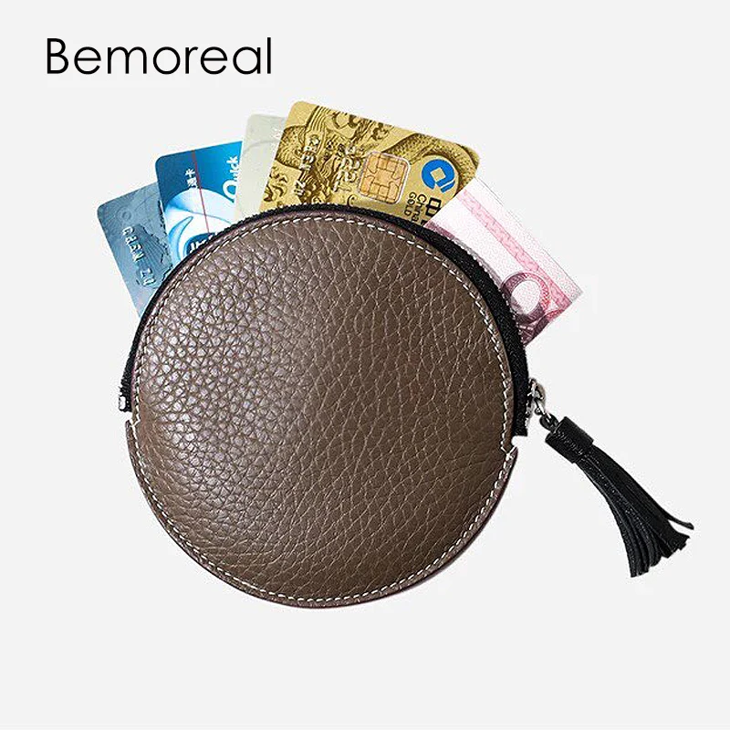 Bemoreal натуральная кожа кошельки для монет конфетный цвет маленькая молния