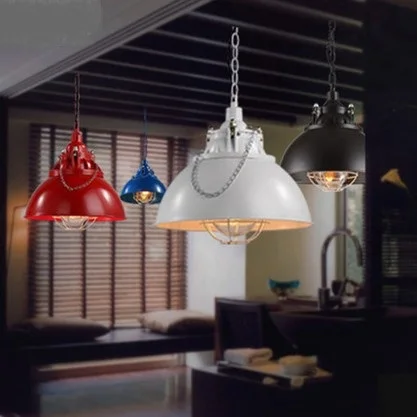 Goedkoop Amerikaanse Loft Ijzer Glas Retro LED Hanglamp Armaturen Industriële Vintage Verlichting Voor Living Eetkamer Bar Opknoping Lamp