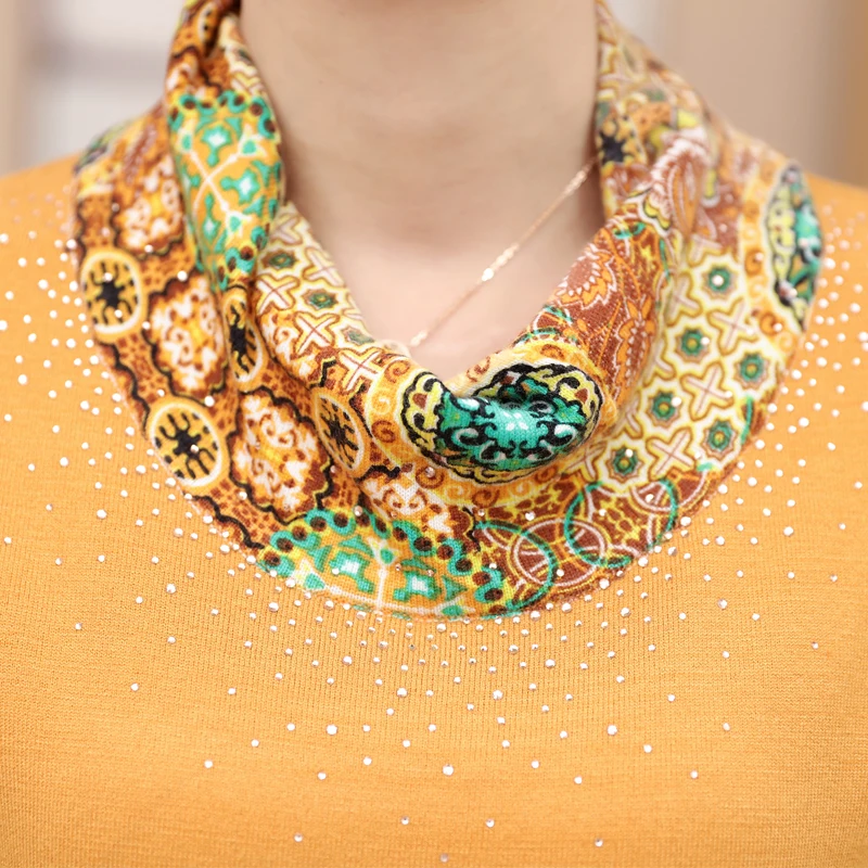 2017 Fall Middle-Aged Women Cashmere Sweater Jumper Fashion Turtleneck Long-Sleeved O-Neck Pullover X593 | Женская одежда