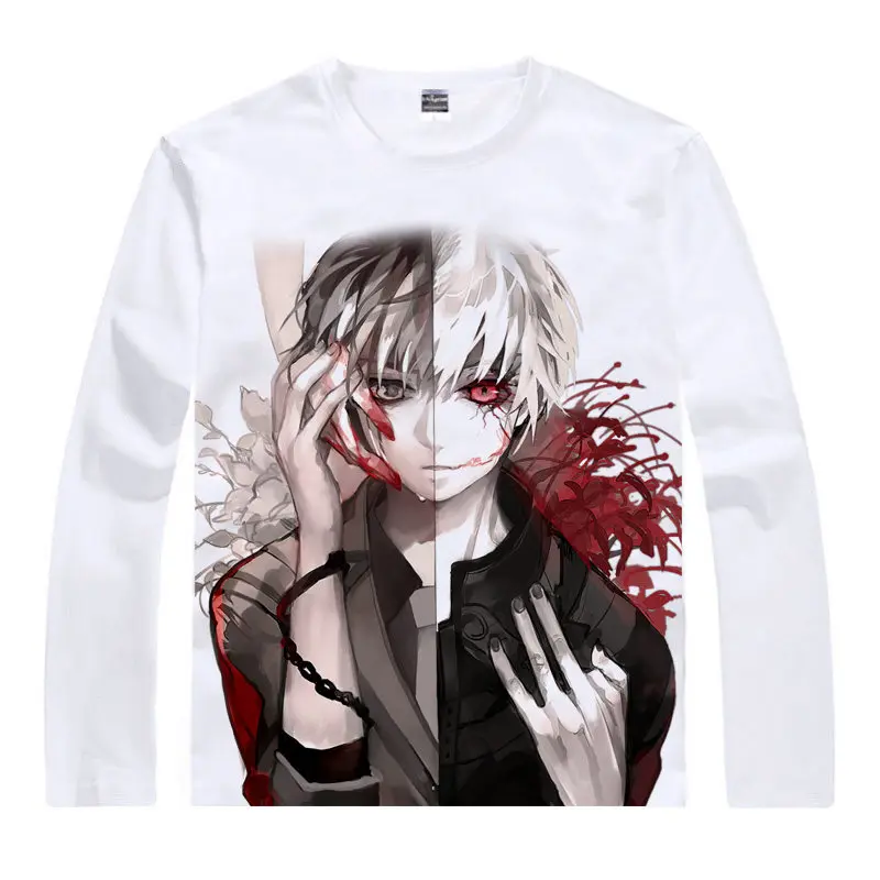 Ken Kaneki футболка счетчик с изображением вурдалаков Длинная Рукава s аниме принт