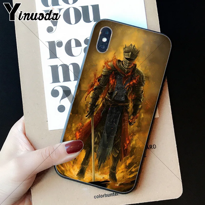Yinuoda Темный душ мягкий резиновый черный чехол для телефона iPhone 5 5Sx 6 7 7plus 8 8Plus X XS MAX