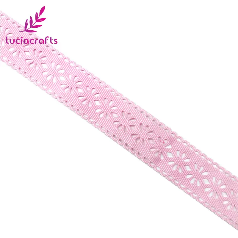 Pink 2y Lucia crafts 2y/7y с фокусным расстоянием 25 мм выдалбливают Стиль Grosgrain ленты DIY Швейные отделка Ленточные ручной работы материалы украшения P0502 - Цвет: Pink 2y