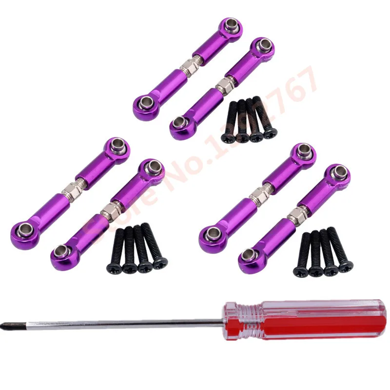 RC Car WLtoys Metal Adjustable Turnbuckle Linkages Pull Rod Front Rear Servo Link(Al.) Screwdriver 1/18 A949 A959 A969 A979 k929 | Игрушки и