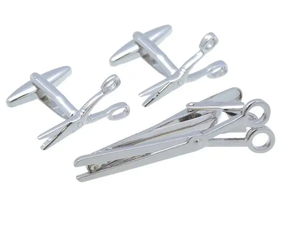 Набор для парикмахера набор из 5 медных запонок ножниц галстуков зажимов манжет |