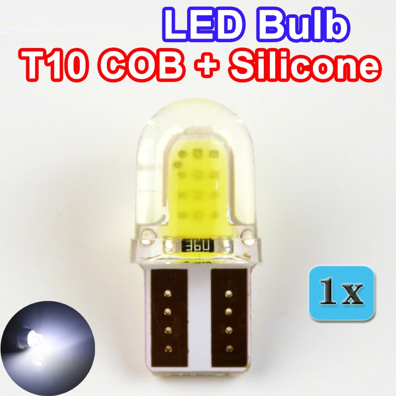 Flytop авто LED T10 COB + силиконовый корпус 20 чипов холодный белый цвет W5W 12В Canbus