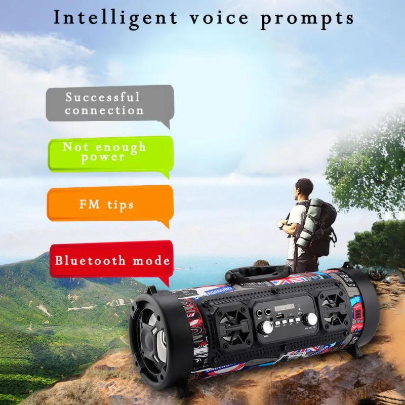 HiFi портативный Bluetooth динамик fm-радио 3D Бесшумная звуковая система полоса Колонка