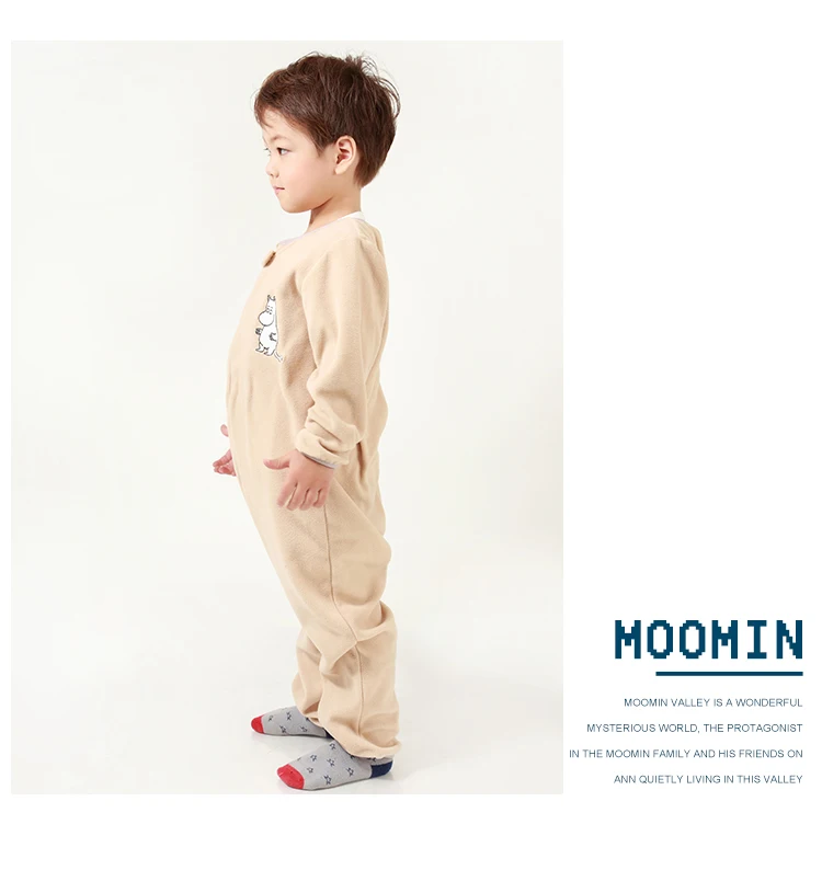 Moomin/ г. Весенний флисовый комбинезон для дома; флисовый комбинезон с Муми-троллями и длинными рукавами; розовый и голубой флисовый комбинезон с рисунком; romer; Детский комбинезон на молнии