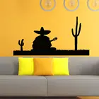 Наклейки на стену виниловые наклейки силуэт мексиканский человек наклейка домашний декор роспись Настенный декор наклейки на стену гостиная D983