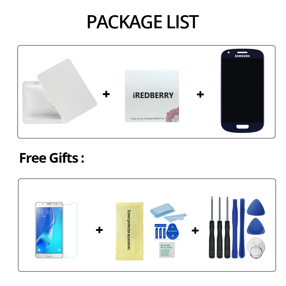 Синий/белый 4 0 дюймовый ЖК дисплей для SAMSUNG Galaxy S3 Mini i8190 GT i8195 i8200 сенсорный экран