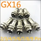 1set GX16 23456789 Pin Male  Female 16mm L70-78 Circular Aviation Socket Plug  Wire Panel Connector Free Shipping
