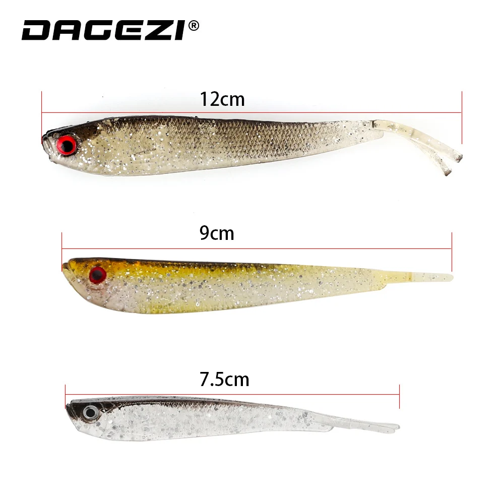 Мягкая рыболовная приманка DAGEZI 10 шт./лот 7 5/9 см для рыбалки Шад червь свимбейты