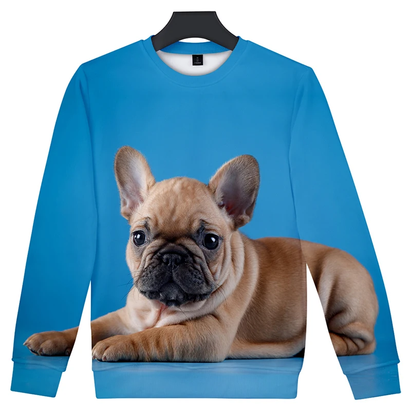 

New Fashion Cute French Bulldog Print 3d Hoodies Pullover Men Women Capless Sweatshirt Casual Long Sleeve 3D Hoodie Clothes Tops