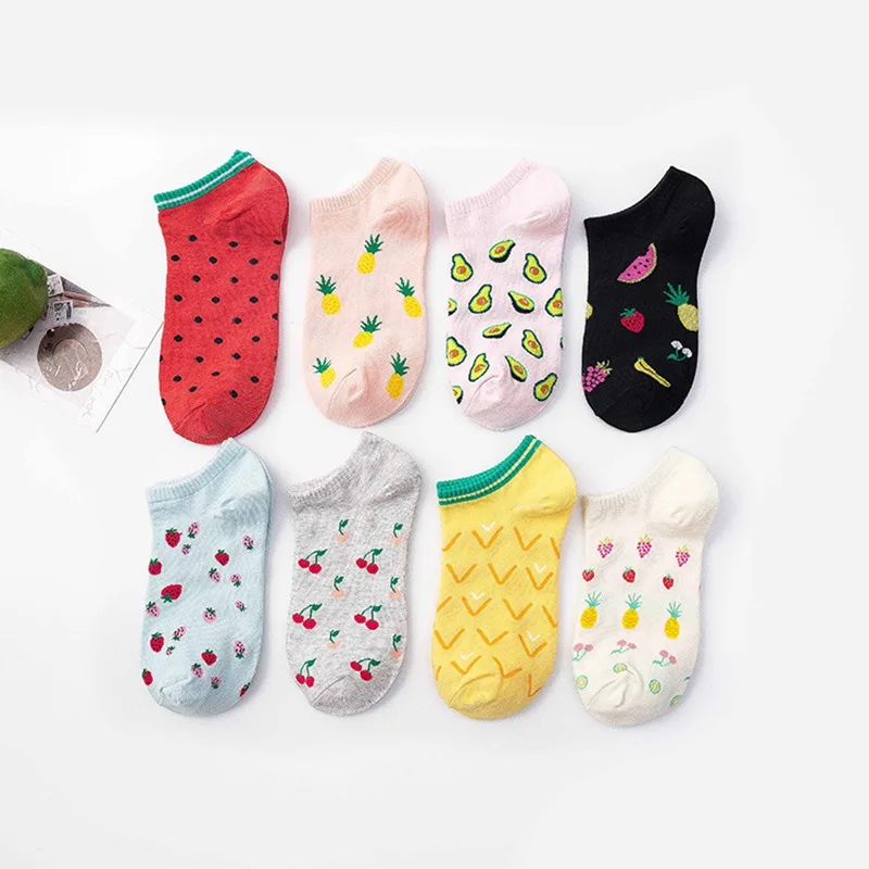Women Cotton Colored Short Socks Female Casual Summer Thin B