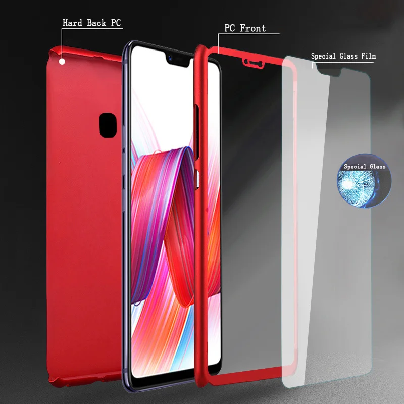 360 Degree Full Protection + Tempered Glass Bags Case For BBK Vivo Y71 Y75 Y83 Y85 X20 Plus X21i Armor Hybrid Hard PC Phone Back |
