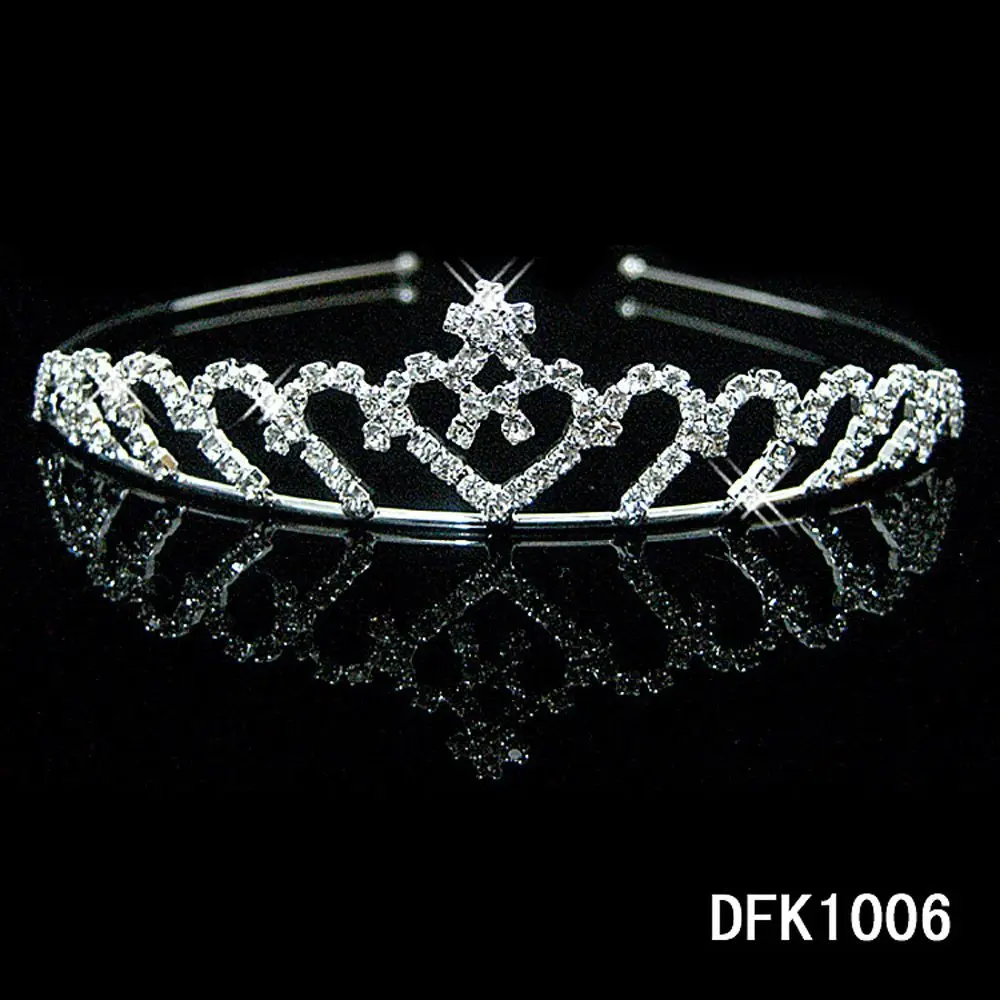 DFK1006 Новинка; хрустальные диадемы принцессы для девочек и повязка в виде короны; милая свадебная корона для девочек на выпускной; аксессуары для свадебной вечеринки; украшения для волос - Цвет: DFK1006