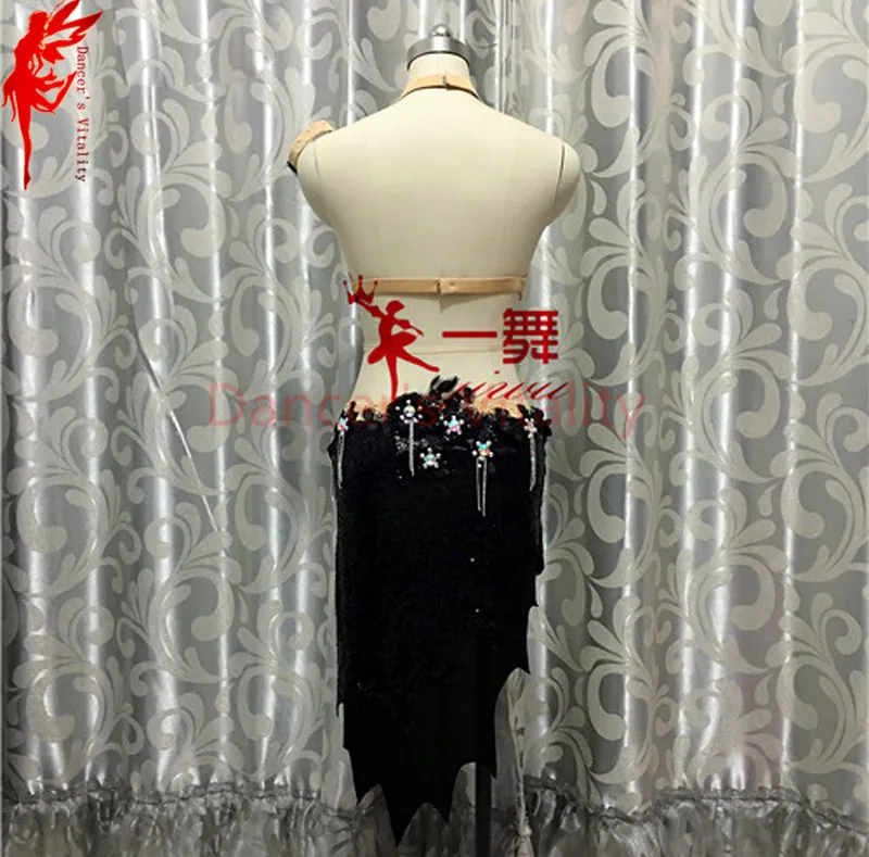 

Belly dance clothes gilrs luxury flowers bra top and short skirt salsa dance clothing suit B/C cup ballroom latin dance set