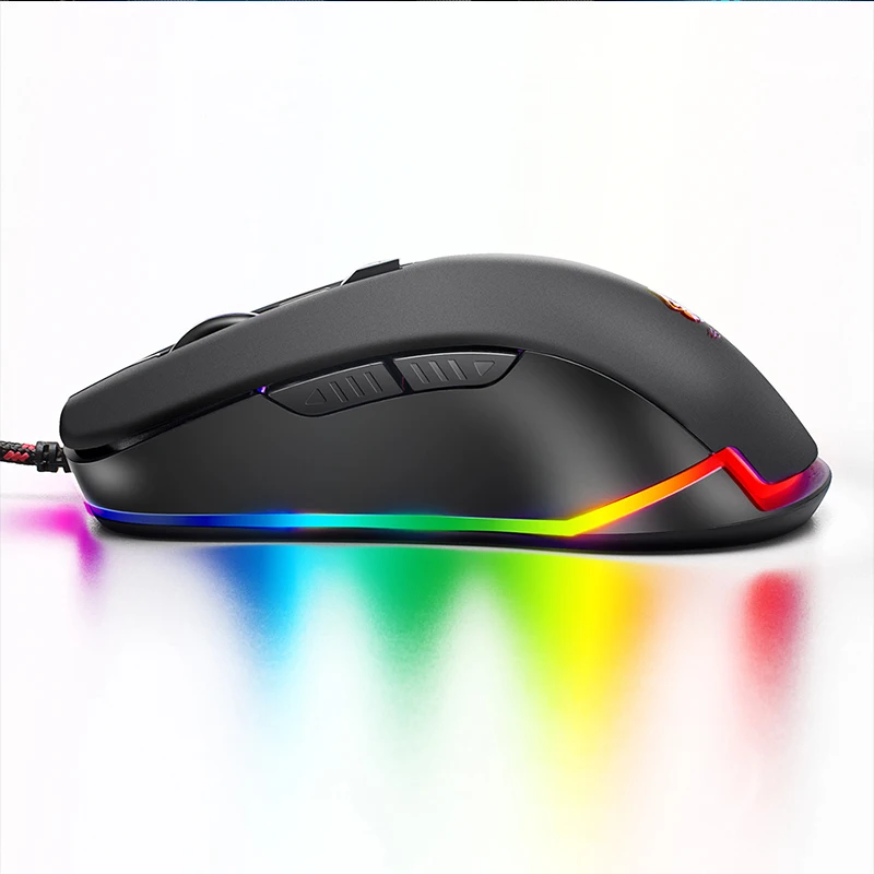 Волк V6 Проводная RGB светодиодный подсветкой USB Эргономичный 4000 Точек на дюйм + 6
