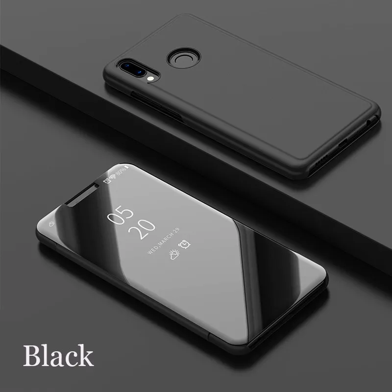 Black Зеркало сенсорный флип чехол для Xiaomi Mix 2, 3, ремешок F1 8 8se 8pro 8lite 5x 6x a1 a2 стенд 360 Полное покрытие для Redmi S2 6A 5 Note 4X5 6 iPad Pro - Цвет: Black
