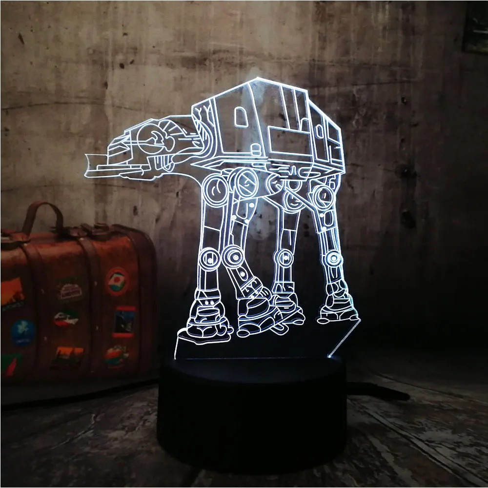 3D база Звездные войны вспышка лампа светодиодный RGB Ночник светильник для