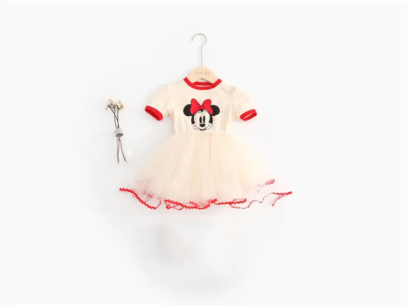 dress Семейные комплекты; летняя рубашка с принтом Микки и Минни Маус; платье для дочки; одежда для мамы, папы и сына - Цвет: dress