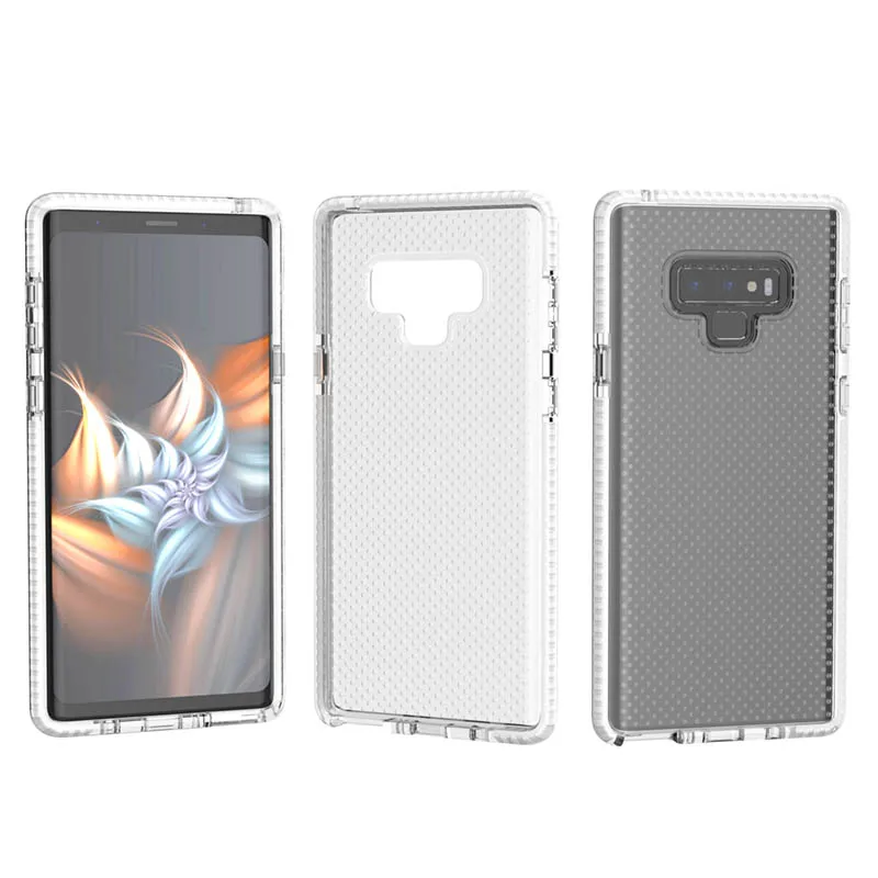 Высокое качество Сетка Мягкий ТПУ противоударный Защитная пленка для samsung Galaxy Note 9 S8 S9 плюс Coque Funda 360 бампер - Цвет: Clear White