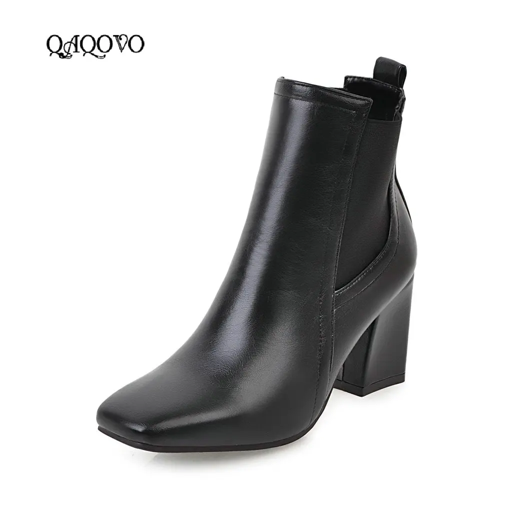 Женские модные ботинки челси удобные ботильоны на толстом высоком каблуке с