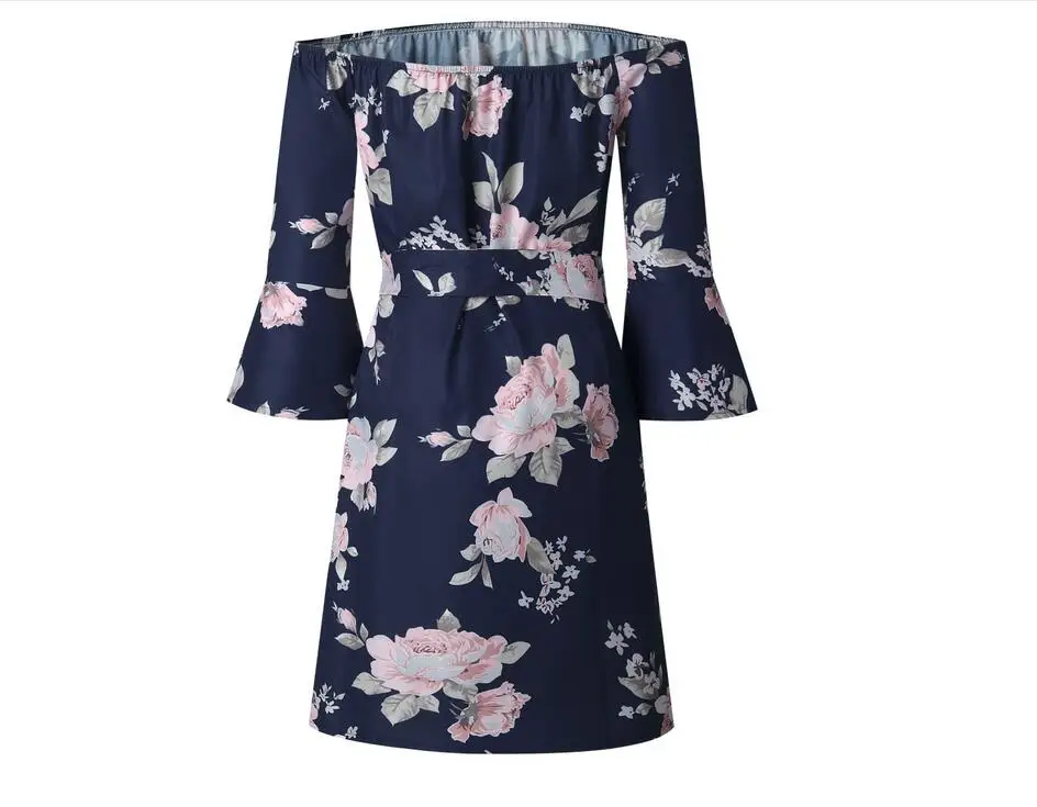 Женское винтажное платье с открытыми плечами белое короткое цветочным принтом