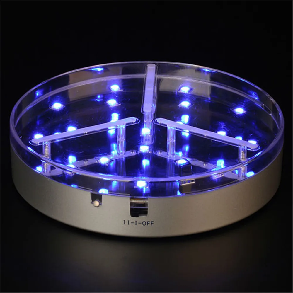 Rechargeable Centerpiece Lighting Remote Controlled 6inch Silver Round Base Ice Bucket Lights for Wedding Reception | Лампы и