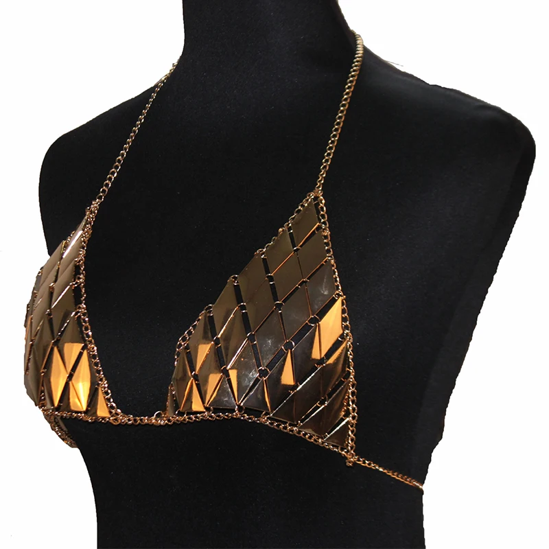 Пикантные модные богемные Для женщин ромб Металл верхний Жгут Бюстгальтер тела
