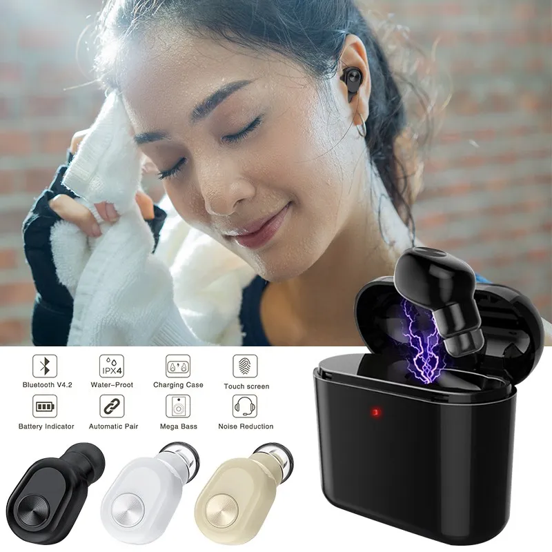 BL1 мини-наушники-вкладыши, беспроводные наушники с одним ухом, Bluetooth 150 часов, длительное время ожидания, музыка HiFi, стерео наушники с зарядным устройством 2200 мАч