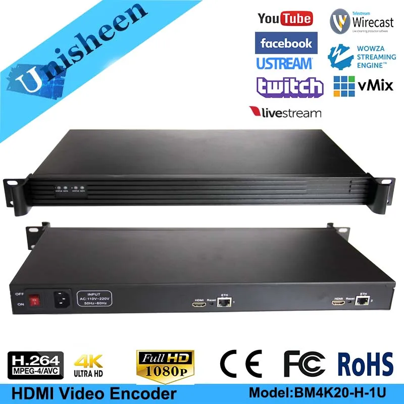 

MPEG-4 AVC/H.264 4K UHD 2 channel HDMI Encoder Replace HD Video Capture Card Youtube Facebook Ustream Stream Encoder