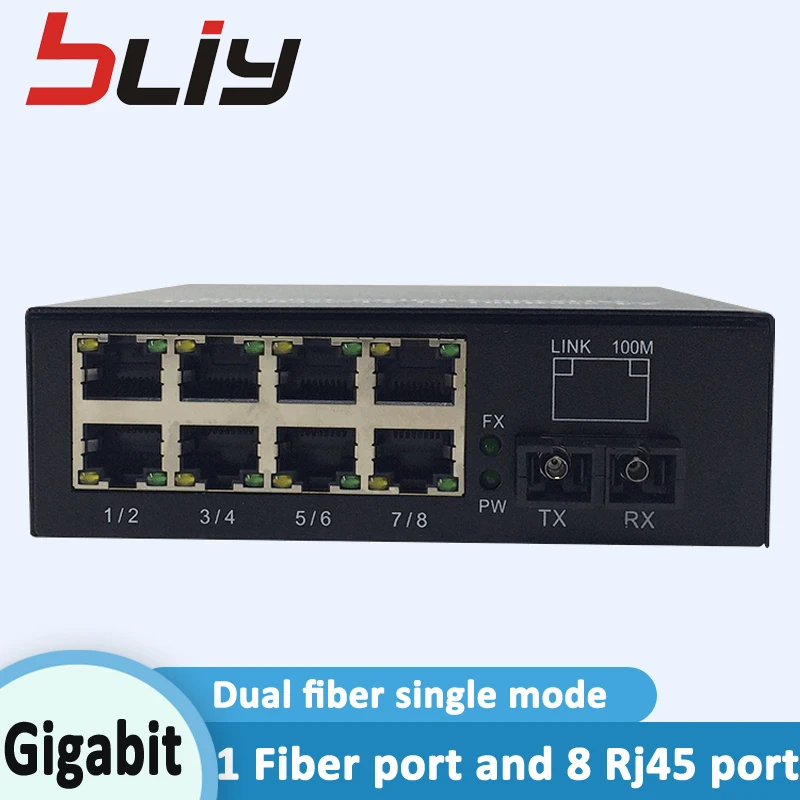 

Bliy 1 gigabit ethernet switch 8 ethernet switch dual fiber media converter ftth olt poe switch mikrotik network switch 1000mbps