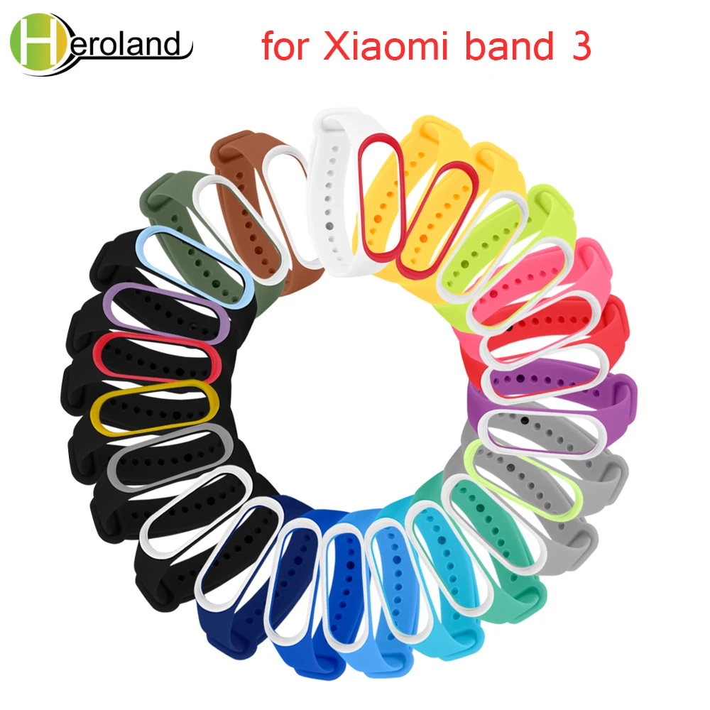 

new for Xiaomi band 3 Smart Bracelet Waterproof Wristbands for Xiaomi Band 3 MiBand 3 sport Bracelet double color Replace Strap