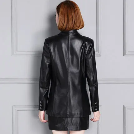 Tao Ting Li Na New Short Autumn Slim Suit Leather Jacket 18KC4