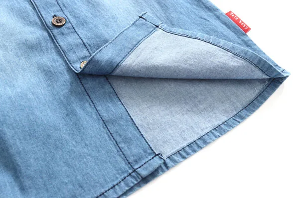 

Children's long sleeve shirt cotton neutral kids jeans shirt