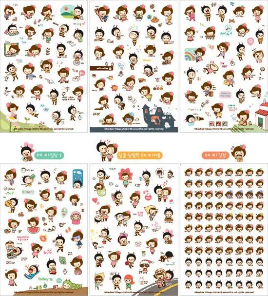 6 шт. kawaii медовая Пчелка дневник декоративные ПВХ наклейки Многофункциональный