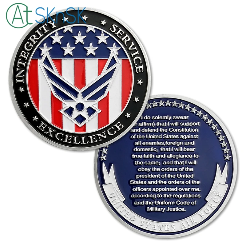 1/3/5/10 шт./лот USAF США ВВС клятва Enlistment Challenge МОНЕТА мотивационные военные памятные