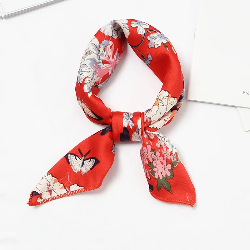 Украшает модные 50*50 см с леопардовым принтом scarfsilk волос шарфы упругой квадратный детские трусы для девочки, шарф, шарфы, сатин Сумочка шарф тощий - Цвет: S-8(36)