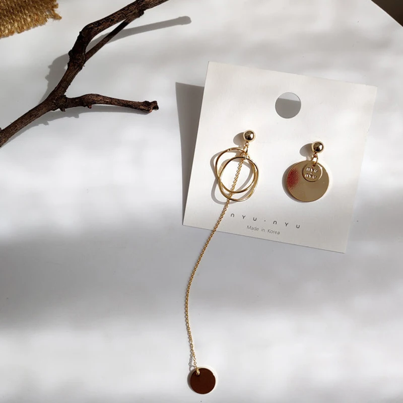 GWACC 2019 NEW Design Long Asymmetrical Tassel Earrings For Women Girls Super Fairy Metal Round Fashion Jewelry boho | Украшения и