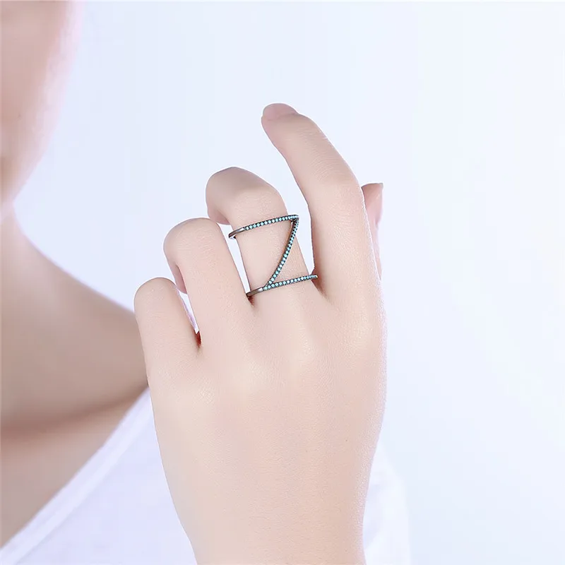 New Fashion Women Vintage Turquoises Rings Geometric Big Blue Color Small kallaite Crystal Knuckle Finger Ring Ethnic Jewelry | Украшения и
