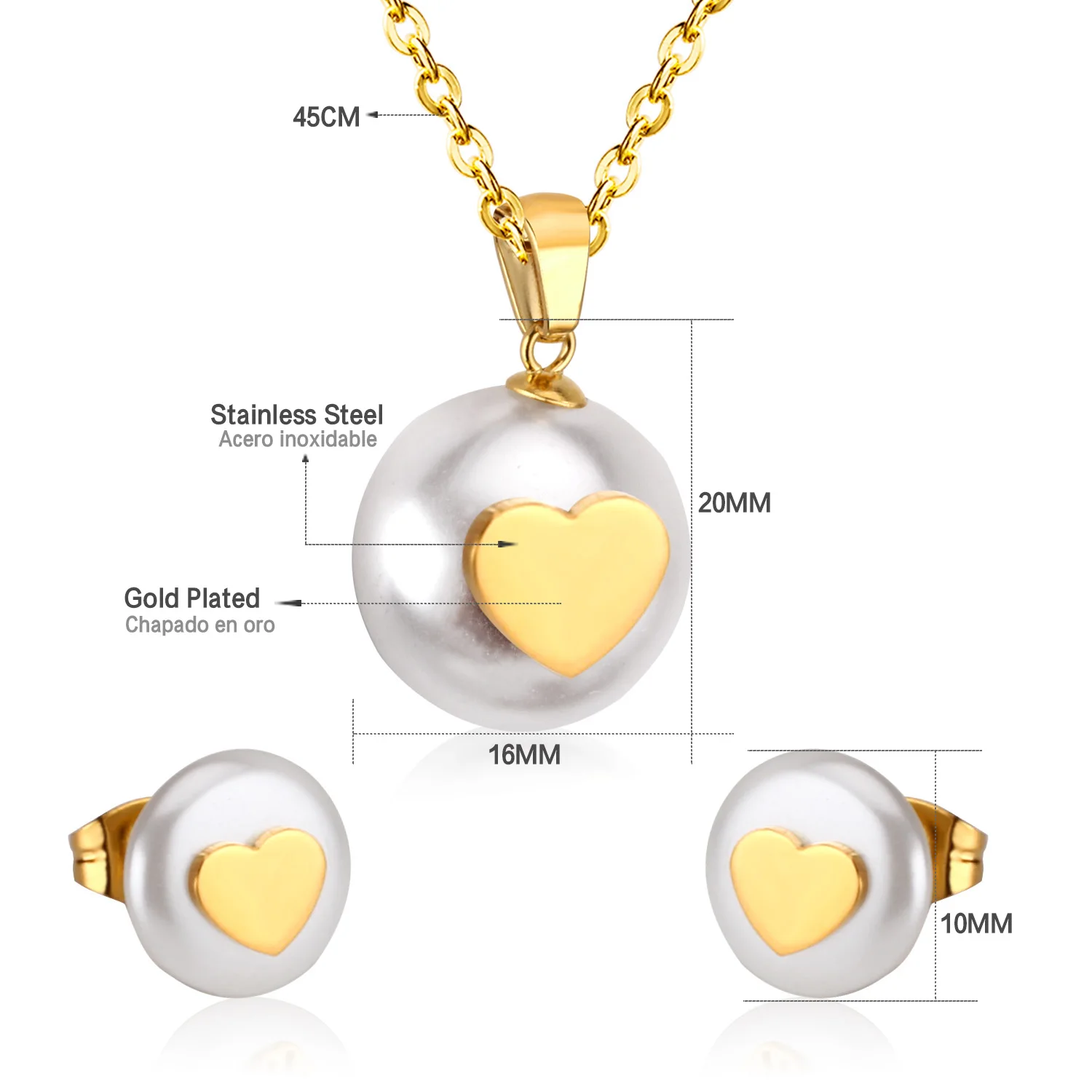 Женское Ожерелье из нержавеющей стали LUXUSTEEL ожерелье с имитацией жемчуга в виде