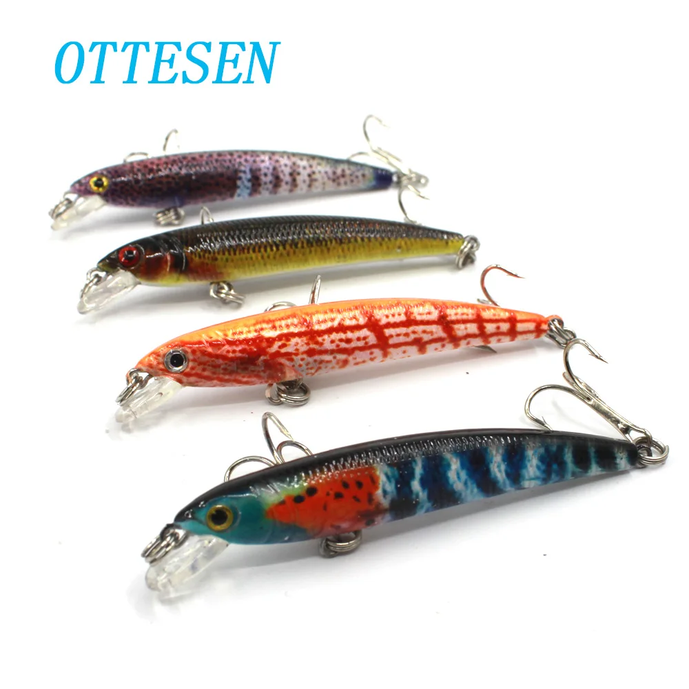OTTESEN 4 шт./лот 7 5 см 6 г Минноу плавающие приманки Жесткий bassbait swimbait topwater оснащен