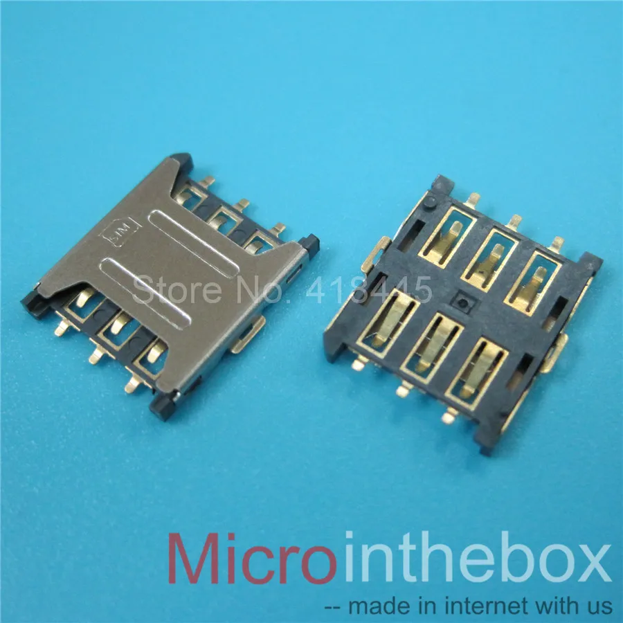 100 шт./лот разъем для Nano SIM карты держатель лотка Заводские 6 контактов носимого