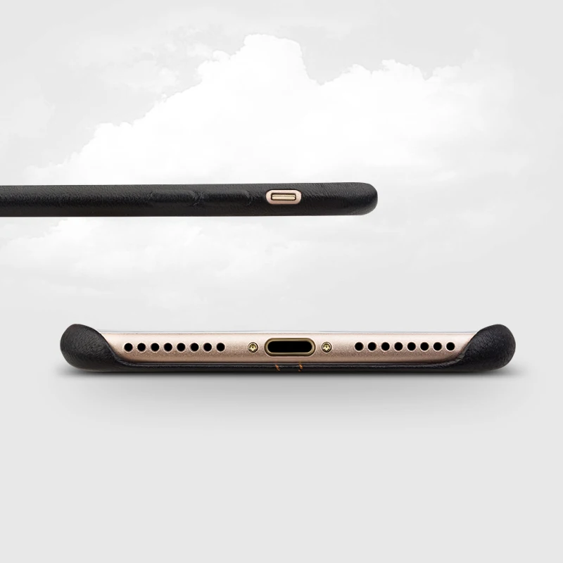 Чехол QIALINO из натуральной кожи для iPhone 7 тонкая задняя Роскошная Обложка plus Модный