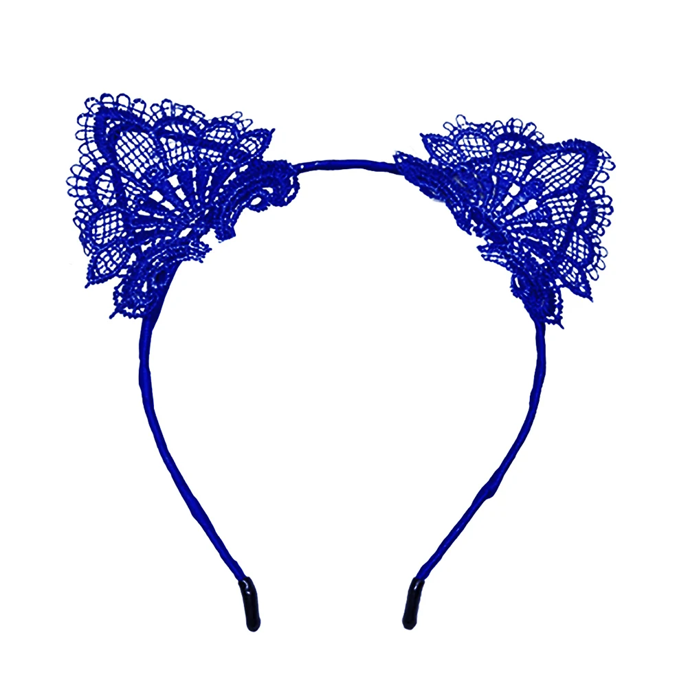 Bluelans Girls Kids Cute Black Cat Ear Headwear Party Lace Hair Head Bands Headband | Украшения и аксессуары